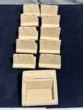Vtg Bates Bundle of (11) Faux Suede Earring Display